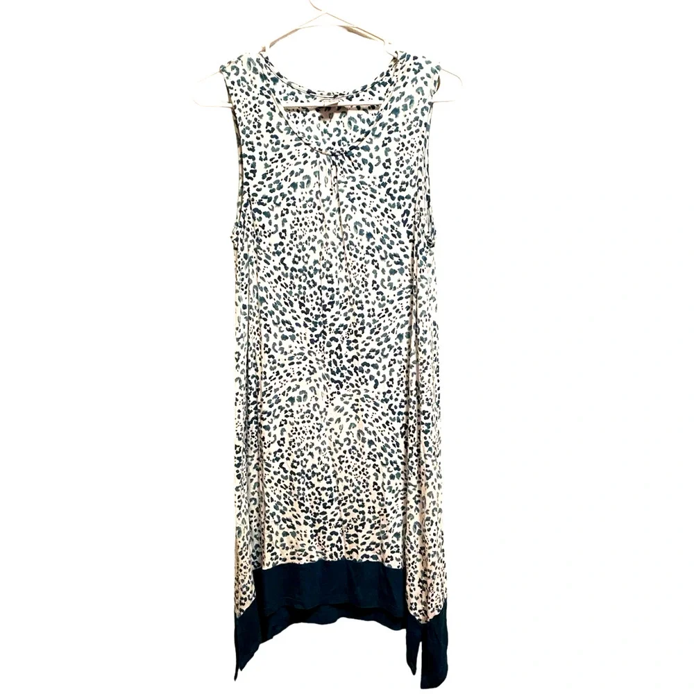 Tommy Bahama Sleeveless Sundress Beach Cover Up‎ White and Green Leopard Spots